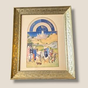 Gold Framed Medieval Illustration Picture Frame